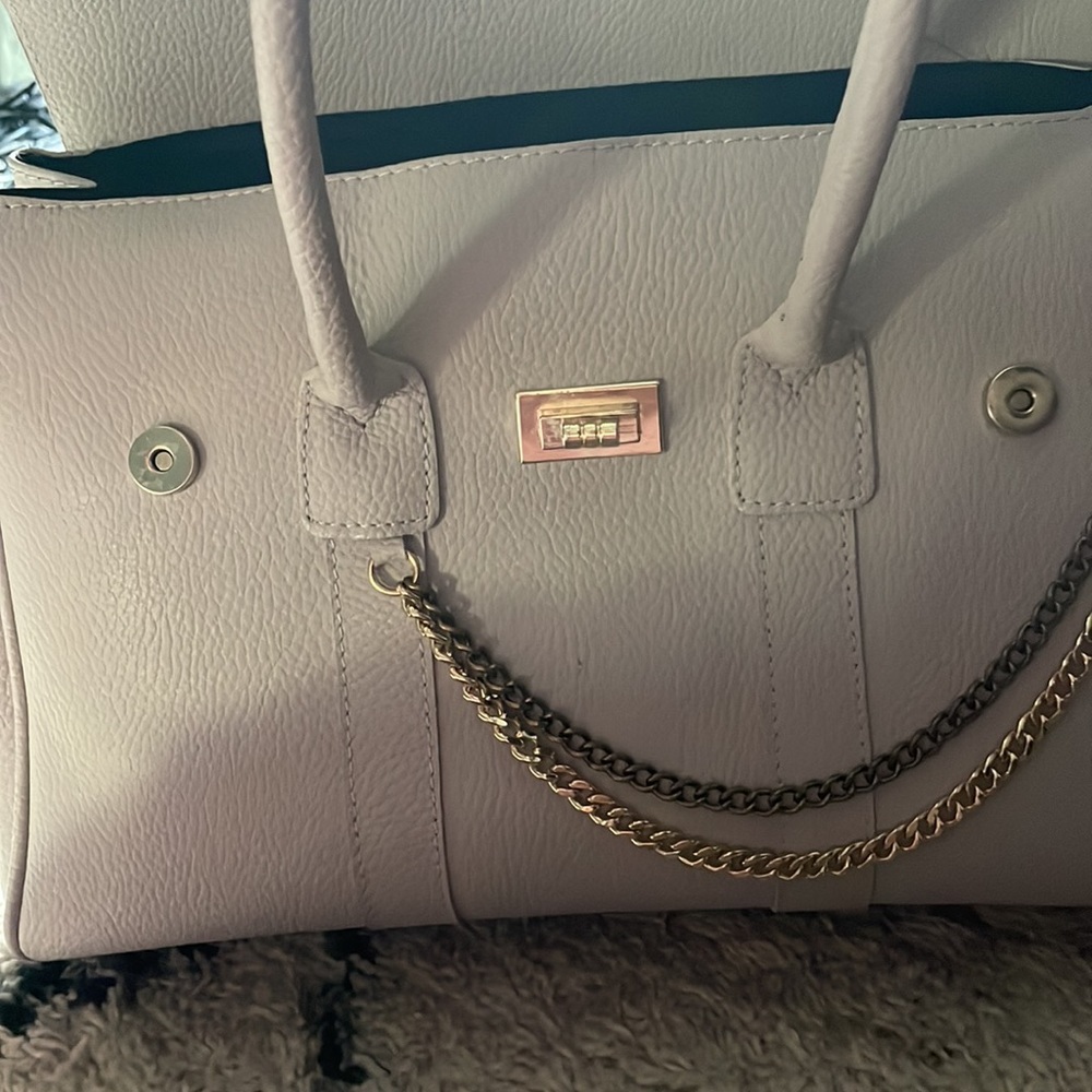 Massimo Castelli Gray Leather Tote Shoulder Bag – Made in Florence Italy - Picture 7 of 14